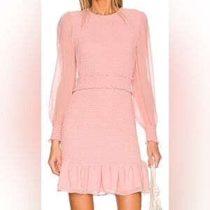 REVOLVE 1. STATE Smocked Mini Dress in Blush Size L